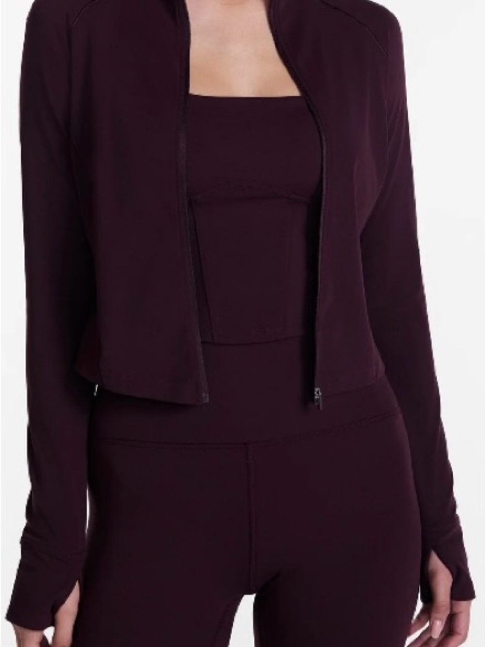 Avia Women's Deep Plum Zip Bomber Jacket